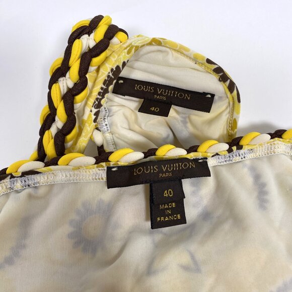 LOUIS VUITTON Yellow/Brown Monogram Flower Print Bikini  *AS IS* - Picture 13 of 14